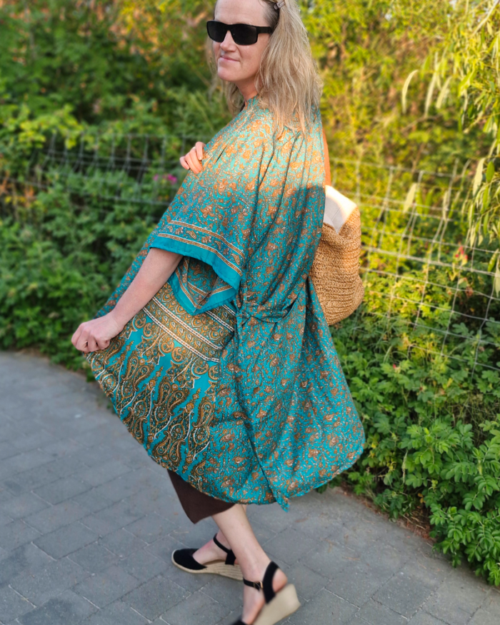 Kimono Jedwabne Jaipur Turquoise
